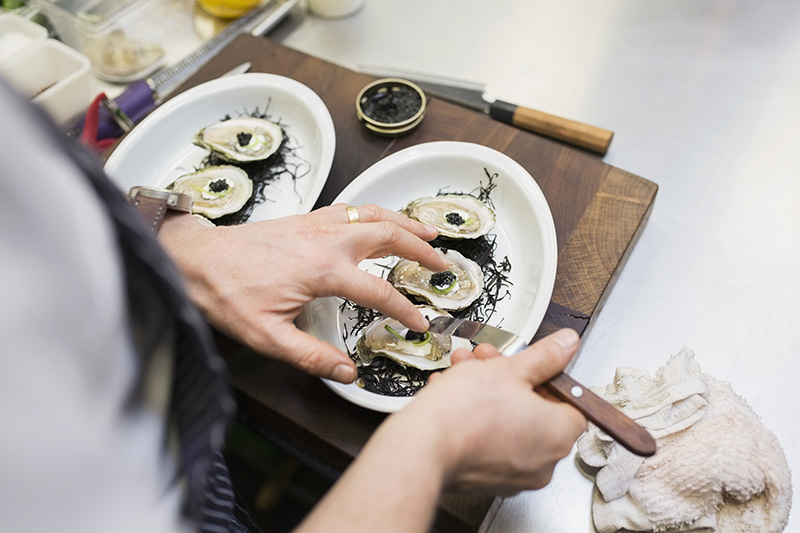 Chef preparing a fancy meal